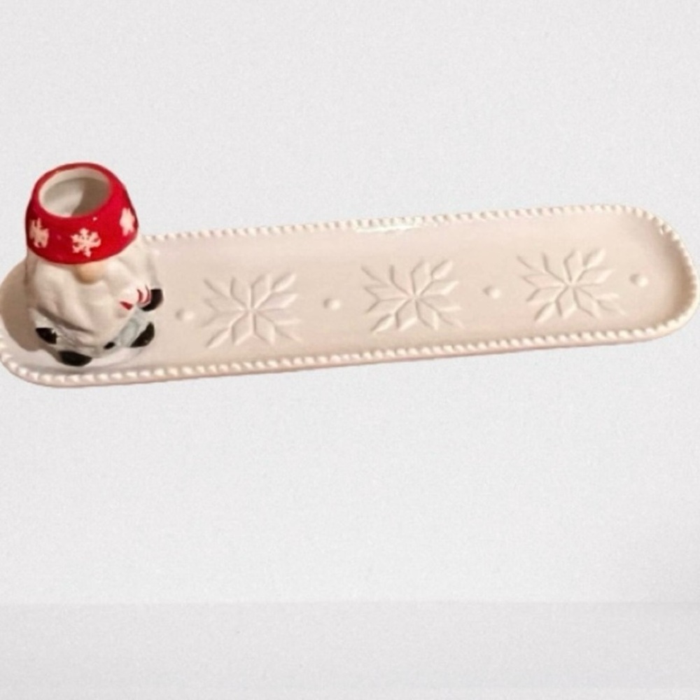 NWT- Merry Makers Santa Cracker Tray and Toothpick Holder Set
